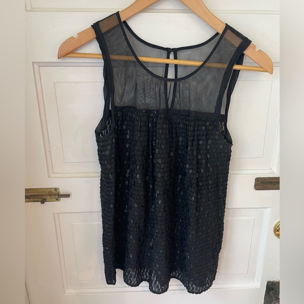 Madewell black shimmer blouse